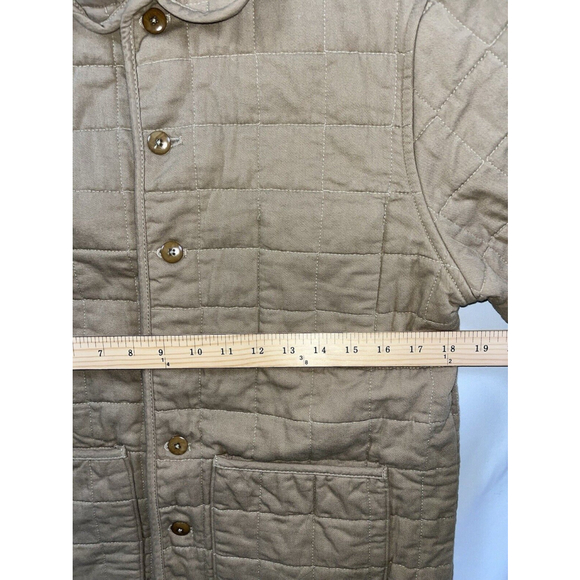 Alex Crane Quilted Jacket Brown Tan Men’s Size XS Collared Button Down Coat - Picture 3 of 7
